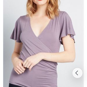 ModCloth Lavender wrap top